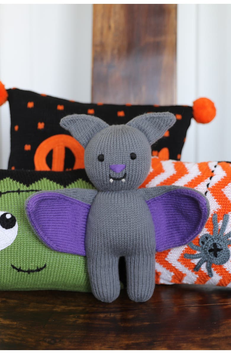 Melange Collection Knit Halloween Bat Toy, Alternate, color, Grey And Purple