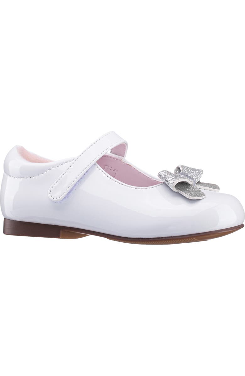 Nina Kids' Emee Mary Jane Flat, Main, color, White Patent Glitter