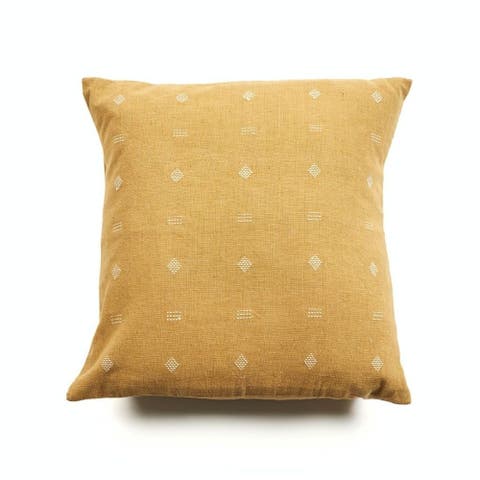 Nira Ochre Hand Spun Organic Cotton Handloom Pillow