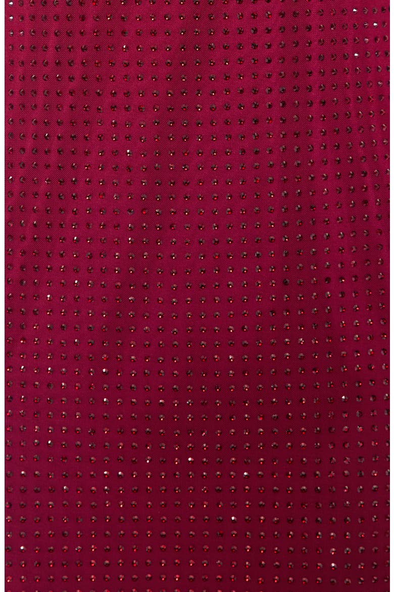 Rhinestone Detail Mesh Dress, Alternate, color, BURGUNDY