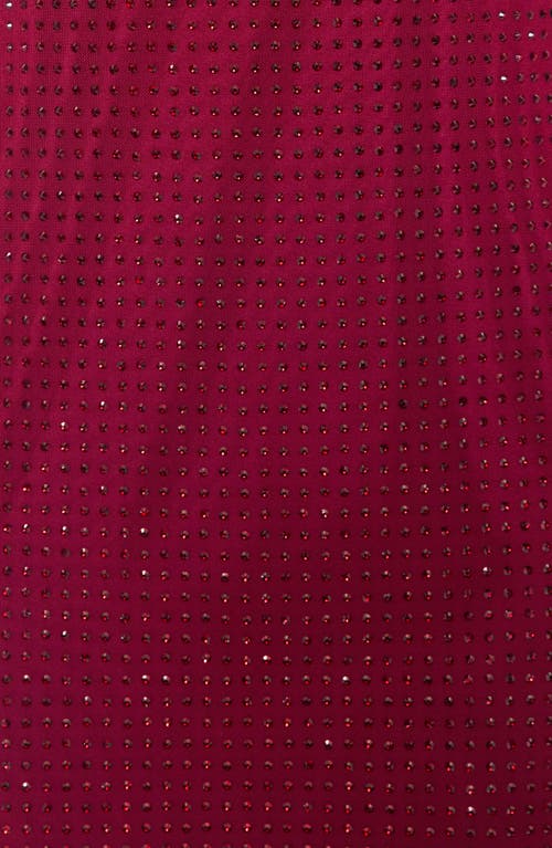Vici Collection Rhinestone Detail Mesh Dress In Burgundy