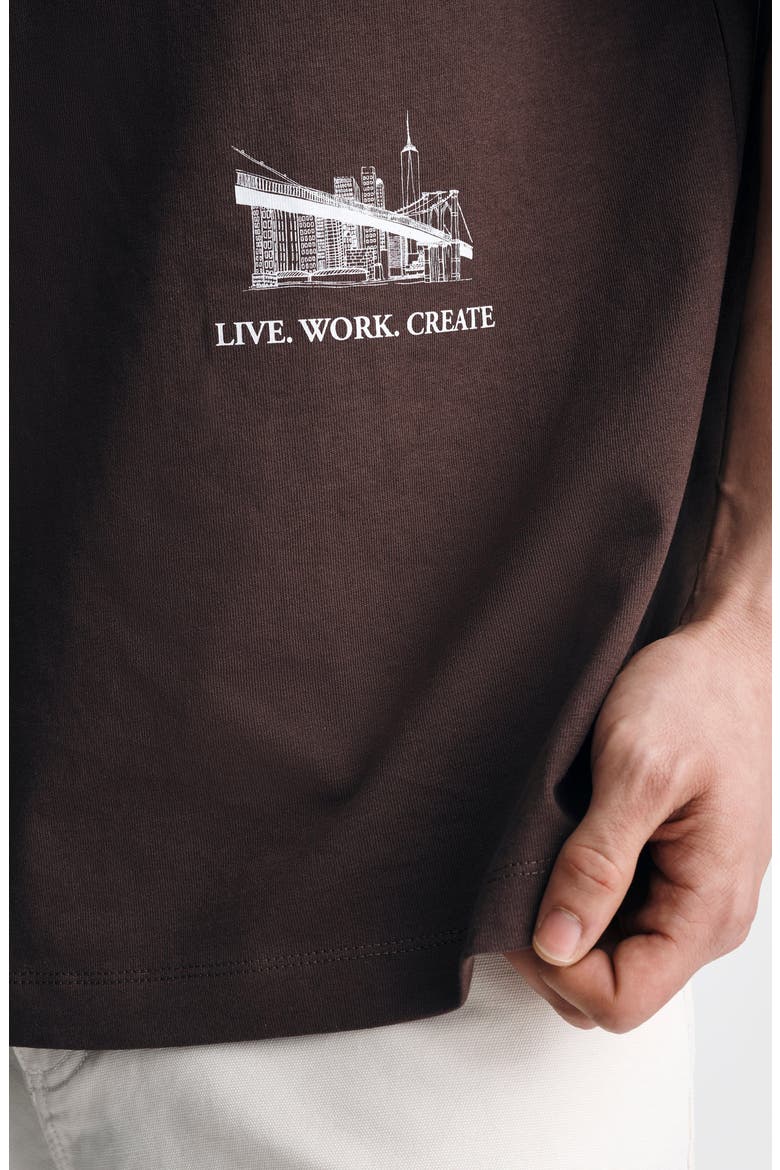Brooklyn Bridge Loose Fit Pocket Graphic T-Shirt, Alternate, color, FRENCH ROAST