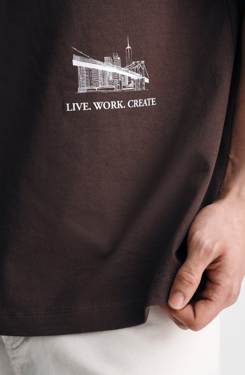 Brooklyn Industries Brooklyn Bridge Loose Fit Pocket Graphic T-Shirt, Alternate, color, 