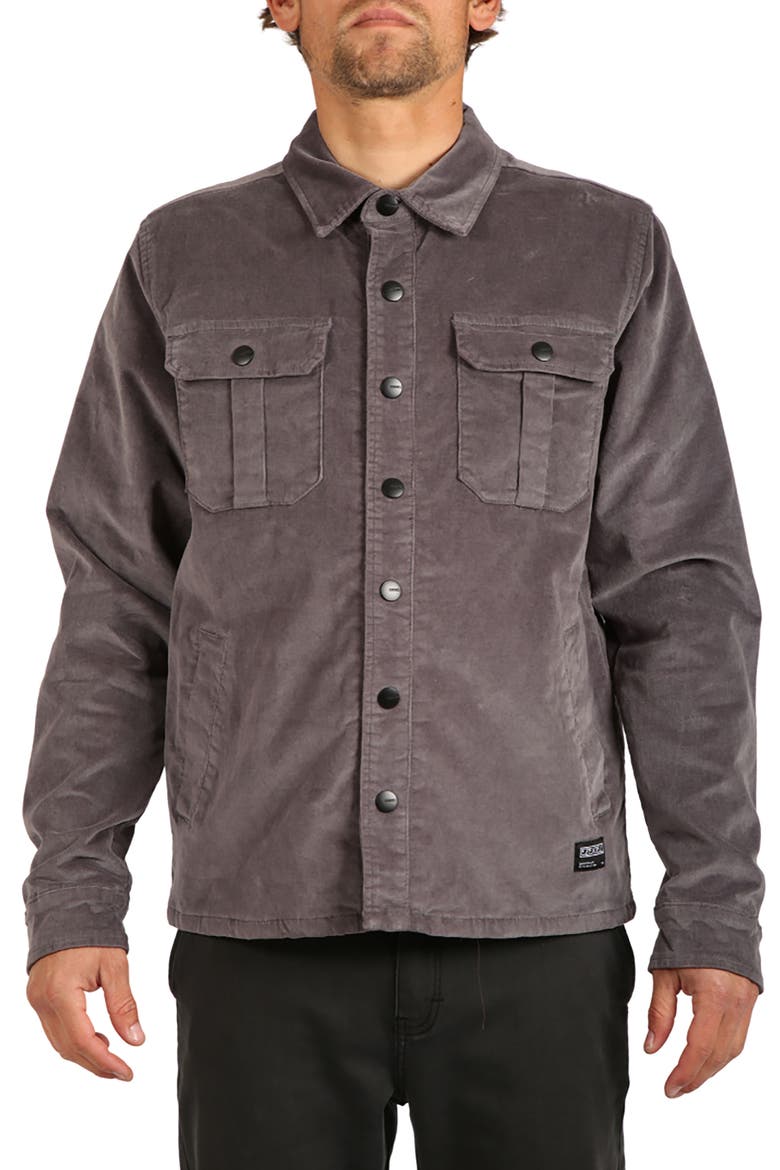 Spencer Long Sleeve Overshirt, Main, color, DARK GREY