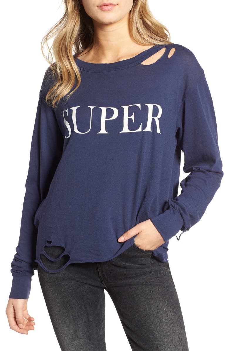 Wildfox Stellar - Super Ripped Graphic Tee, Main, color, 