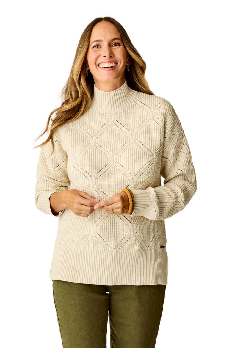 Woodward Allover Sweater, Alternate, color, Birch