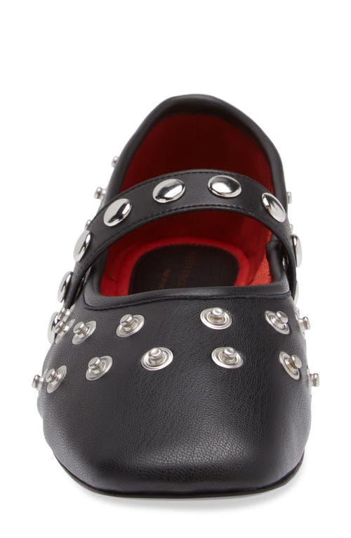 Stella Mccartney Ryder Snap Studded Mary Jane Ballet Flat In Black