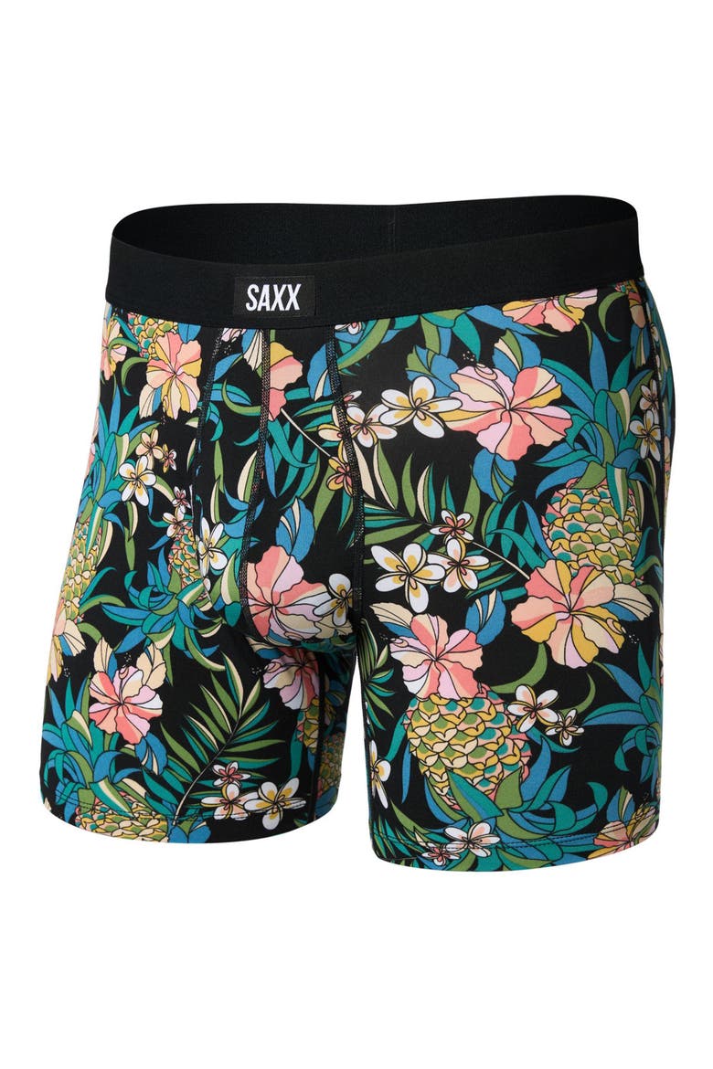 Daytripper Comfort Stretch Boxer Briefs, Alternate, color, PINEAPPLE FIELD-BLACK