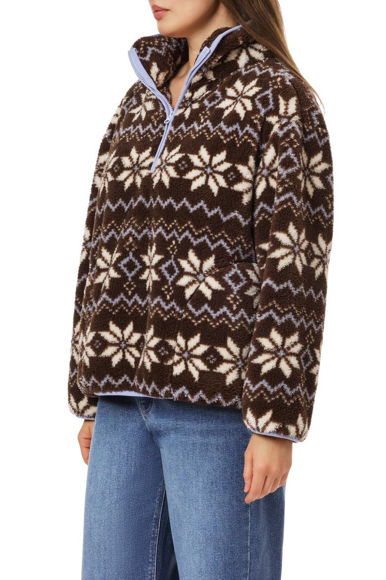 Briar Half-Zip High-Pile Fleece Pullover, Alternate, color, CHICORY COFFEE BLUE HERON