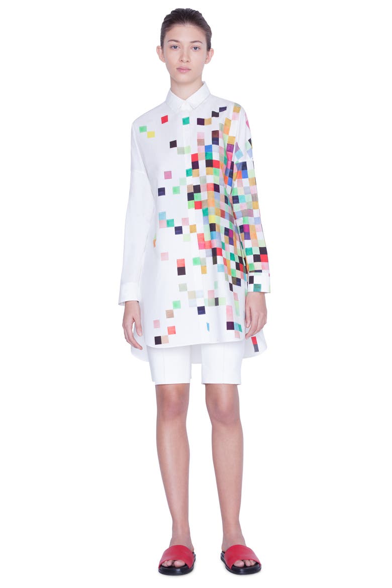 Pixel Print Tunic Shirt, Alternate, color, CREAM PIXELPRINT