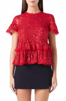 Endless Rose Sequin Babydoll Top