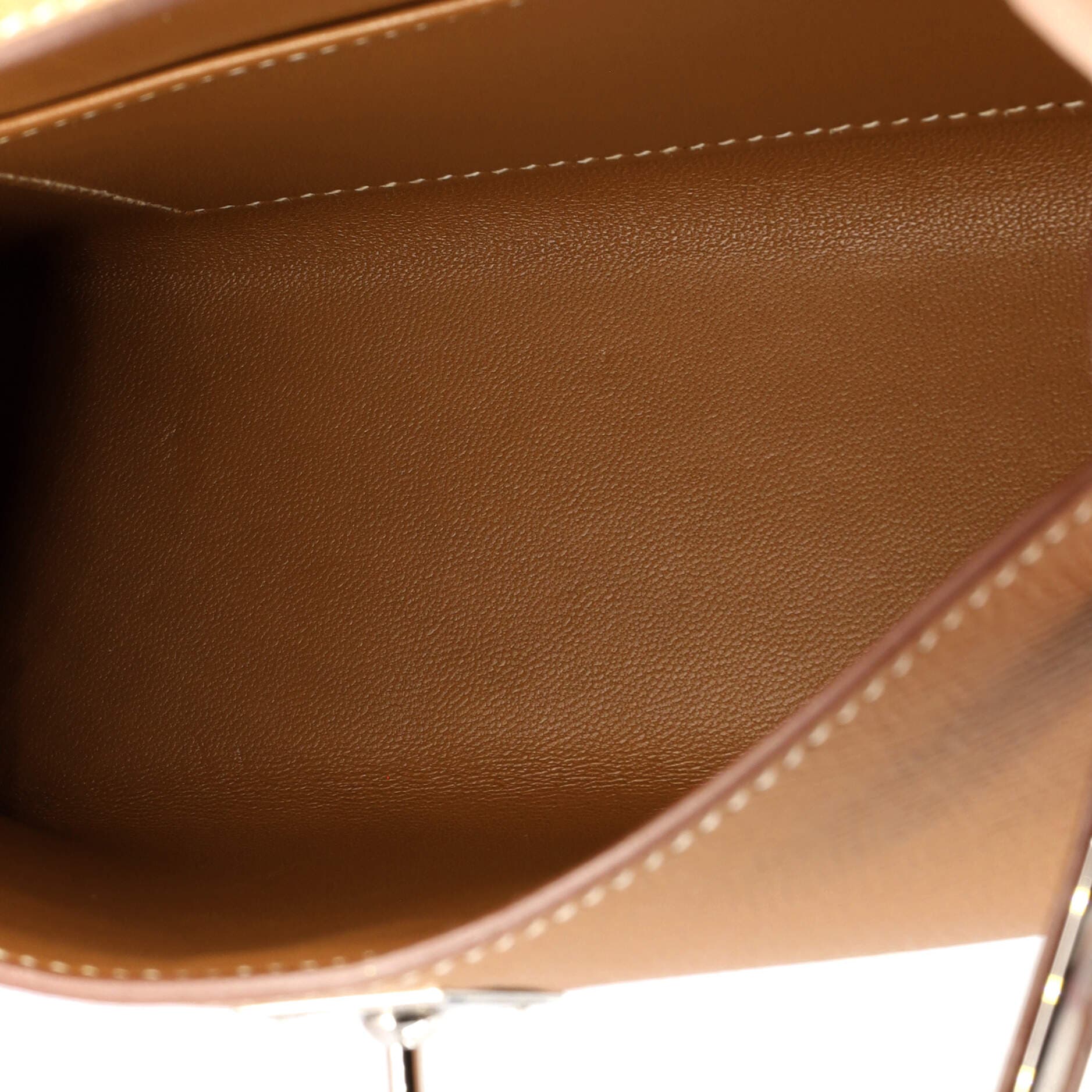 Pre-Owned Hermes Kelly Mini II Bag Brown Epsom with Palladium Hardware 20, Alternate, color, 