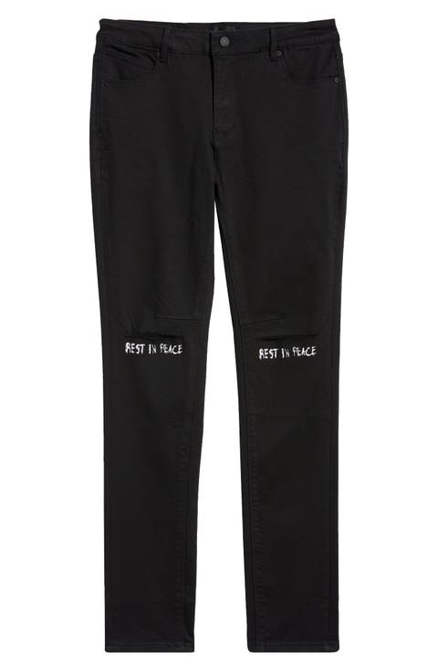 Bryant Ripped Skinny Jeans (Black Rest in Peace)
