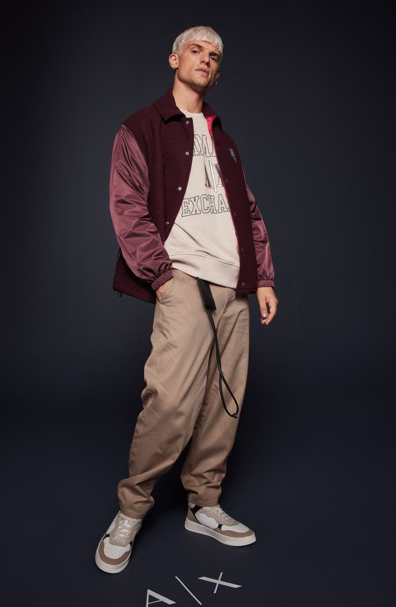 Armani Exchange Mixed Media Shacket, Alternate, color, 