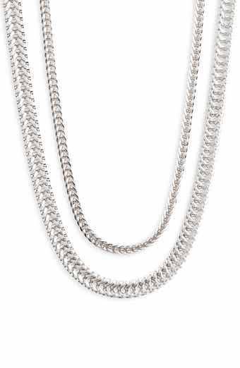 Set of 2 Herringbone Chain Necklaces