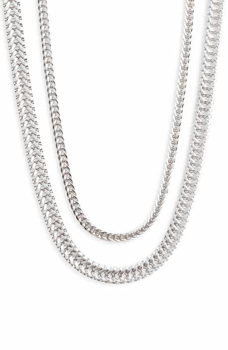 Set of 2 Herringbone Chain Necklaces