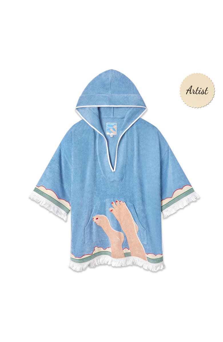 Tombolo 'Tom Wesselmann - Seascape #6' Beach Towel Top, Main, color, Blue