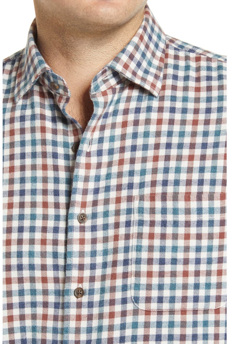 Hangin' Out Partee Check Flannel Button-Up Shirt, Alternate, color, MARINER