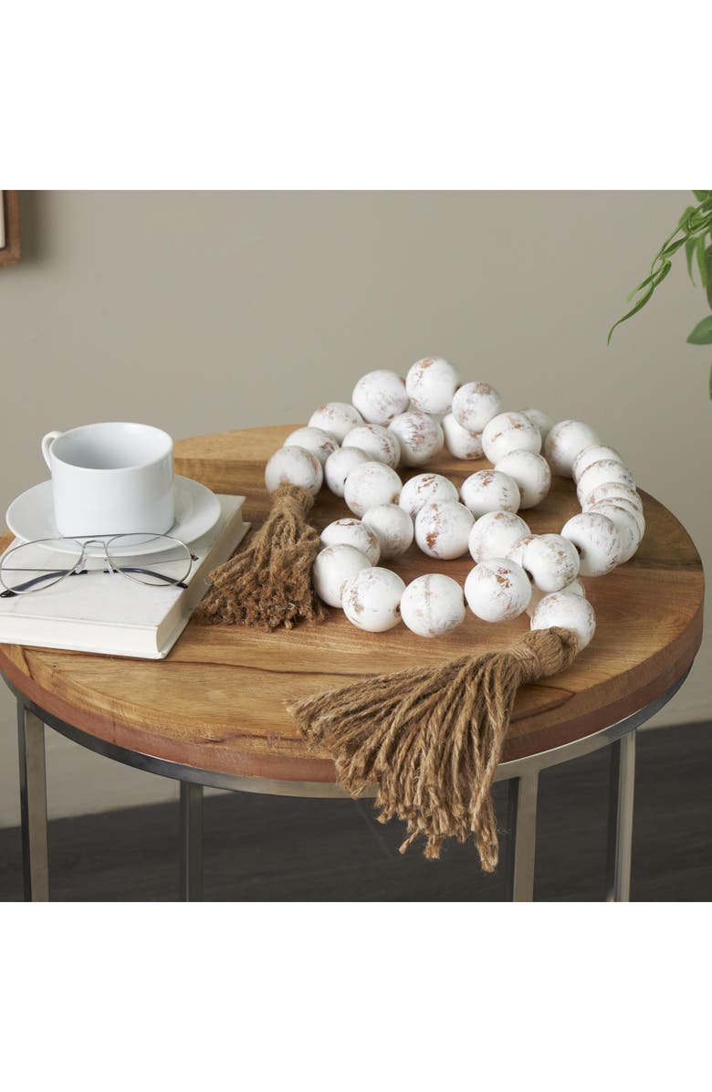 WILLOW ROW Bohemian Wood Beaded Tassel Garland, Alternate, color,
