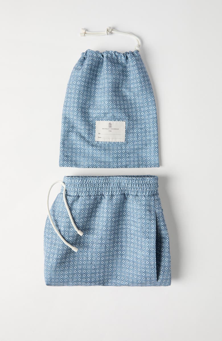 Brunello Cucinelli Nylon swim shorts, Alternate, color, Slate