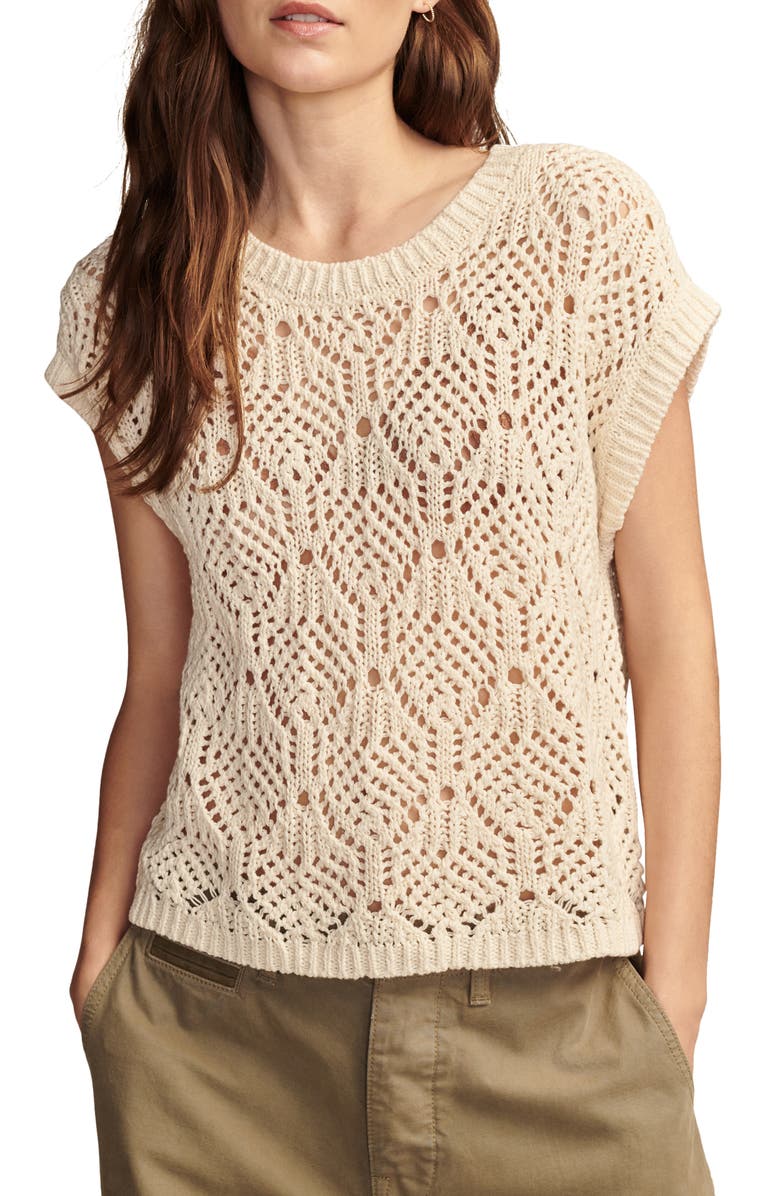Lucky Brand Open Stitch Sweater, Main, color, 
