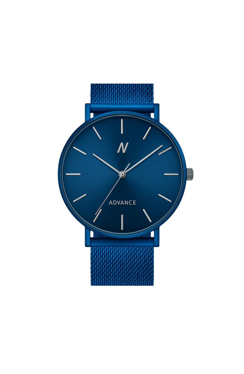 NCMPRBL Advance Midnight Blue Mesh Bracelet Watch, 36MM, Main, color, Midnight Blue