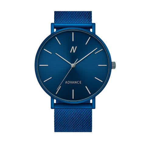 Advance Midnight Blue Mesh Strap Watch, 36MM