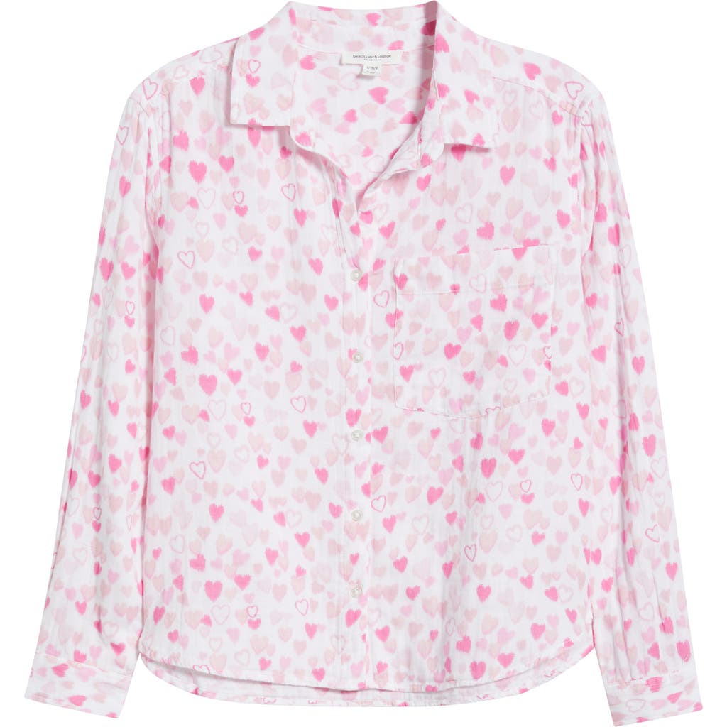 Beachlunchlounge Cam Cotton Gauze Button-up Shirt In Candy Land Dream