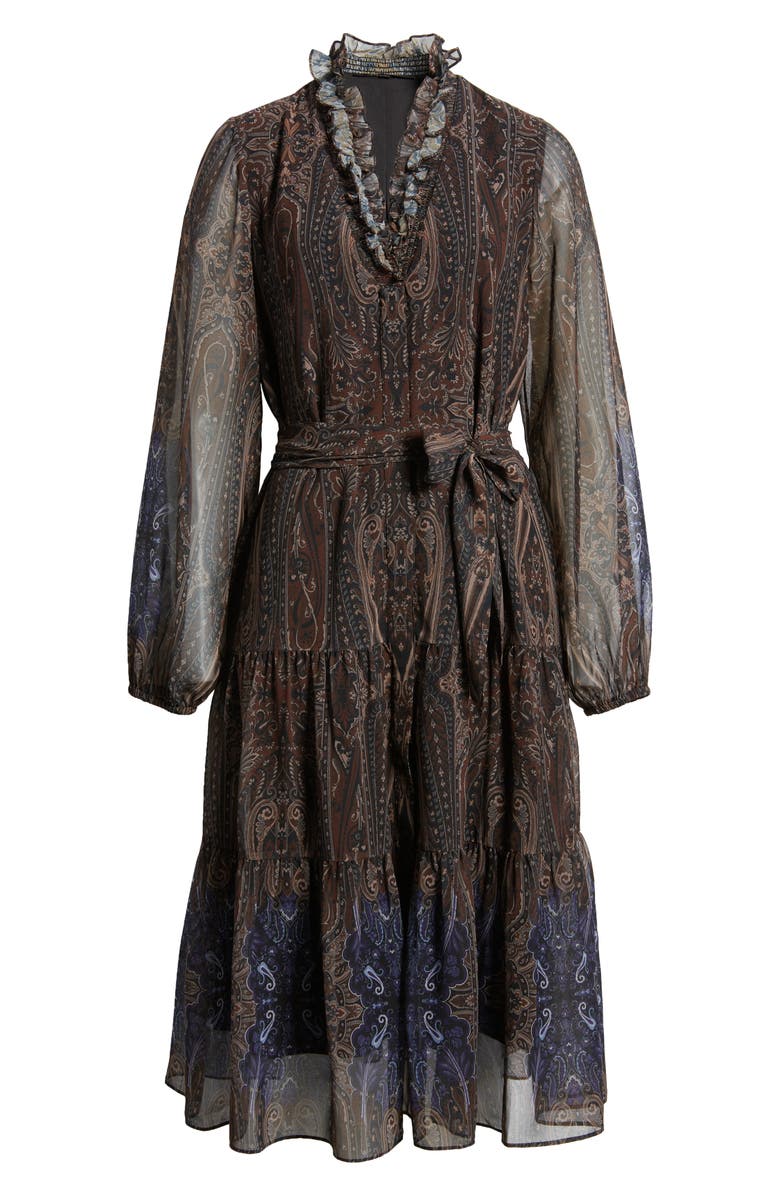 KOBI HALPERIN Verena Paisley Long Sleeve Tiered Dress, Alternate, color,