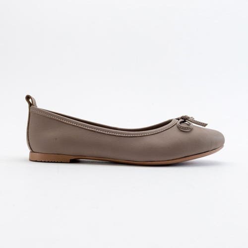 Forever & Always Shoes Florence Leather Ballerina Flats In Milk Brown Leather
