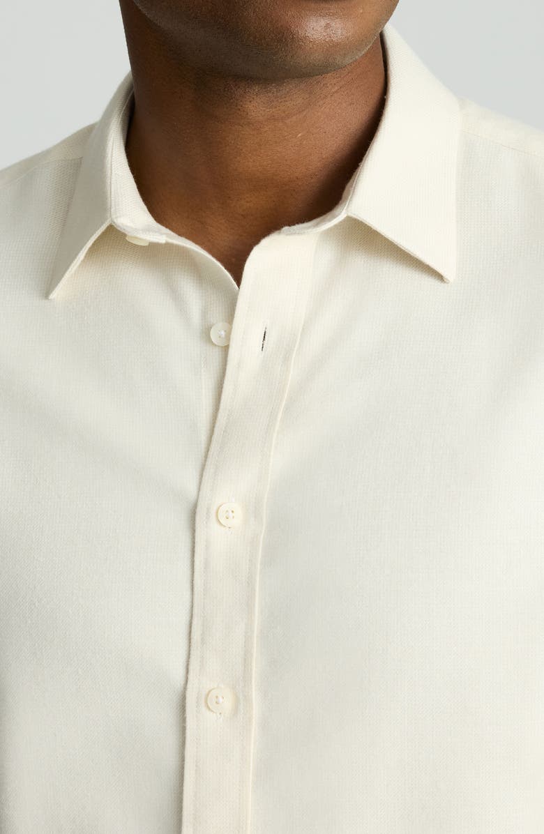 UNTUCKit Veneto Regular Fit Textured Wrinkle Free Cotton Button-Down Shirt, Alternate, color, Chalk White