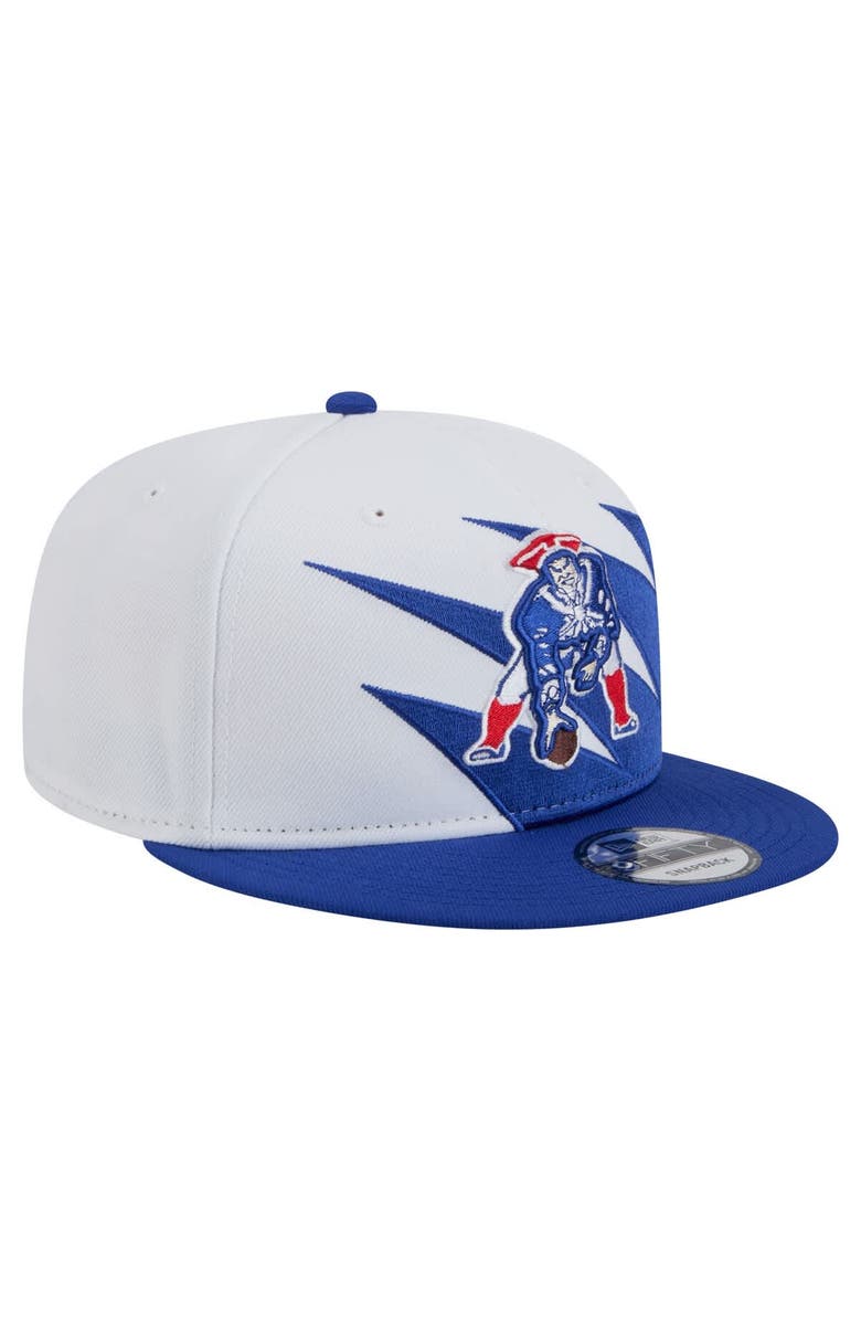 New Era Men's New Era Royal New England Patriots Throwback Jagged 9FiFTY Snapback Hat, Alternate, color, Royal