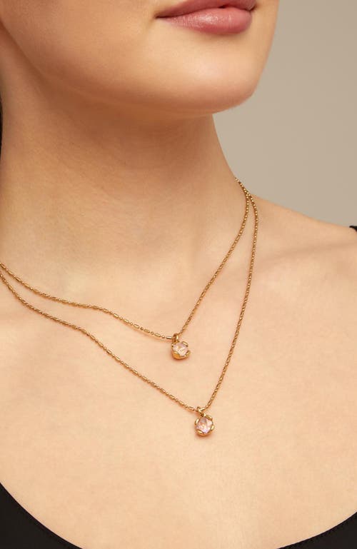 Unode50 18k Gold-plated Pink Necklace With 2 Pink Crystals In Gold