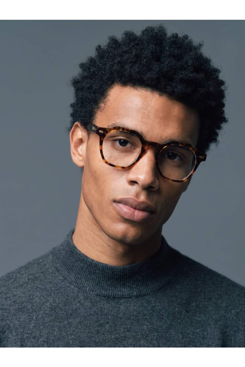 Dusk 46mm Geometric Eyeglasses, Alternate, color, Brown Tortoise