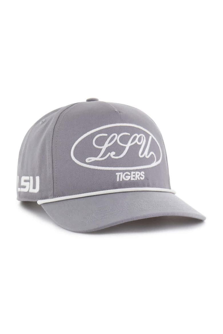 Men's '47 Gray LSU Tigers Contemporary Basics Foundational Rope Hitch Adjustable Hat, Main, color, Gray
