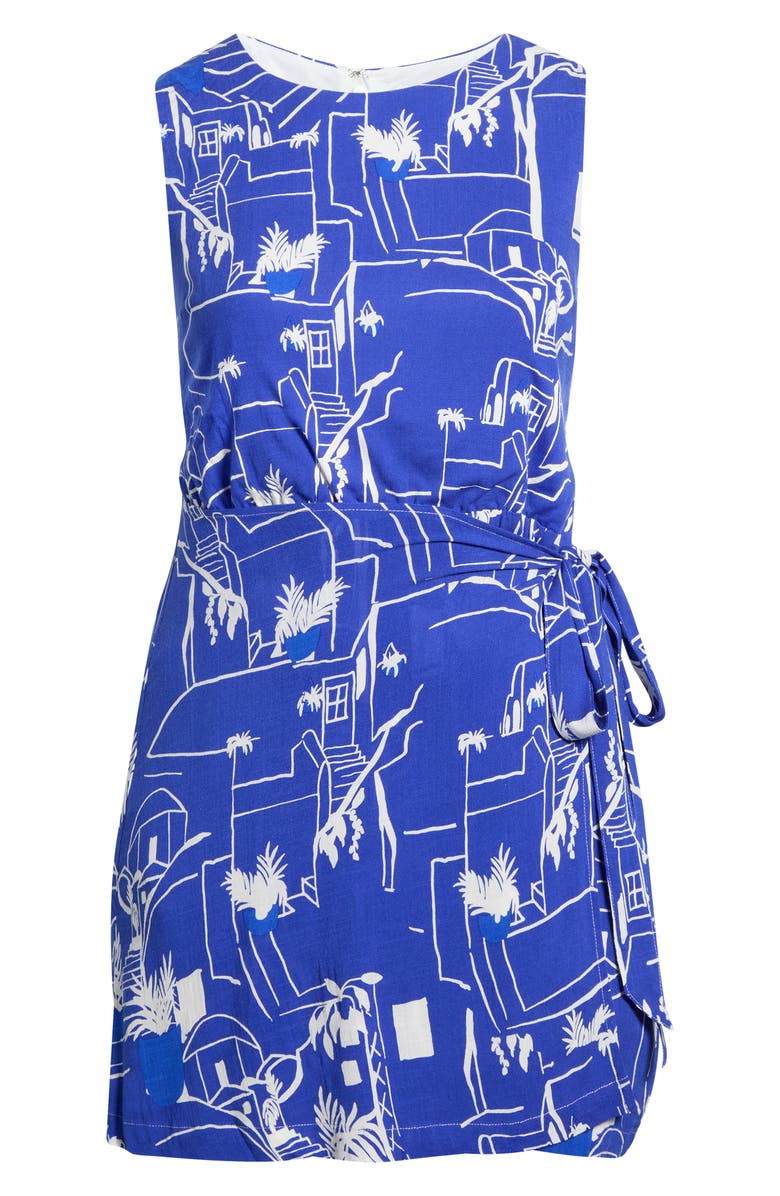 SUGARLIPS Mims Town Janis Wrap Minidress, Alternate, color, Blue-White