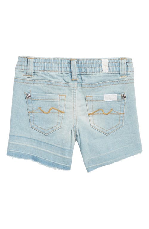 7 For All Mankind Cotton Eyelet Top & Denim Shorts Set In Lavender Mist