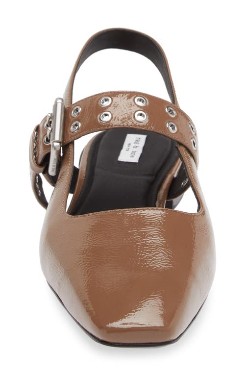 Shop Rag & Bone Astra Slingback Flat In Taupe Patent Leather