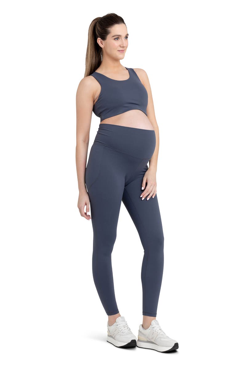Ripe Maternity Tempo Stretch Nylon Pocket Maternity Leggings, Alternate, color, Blue Steel