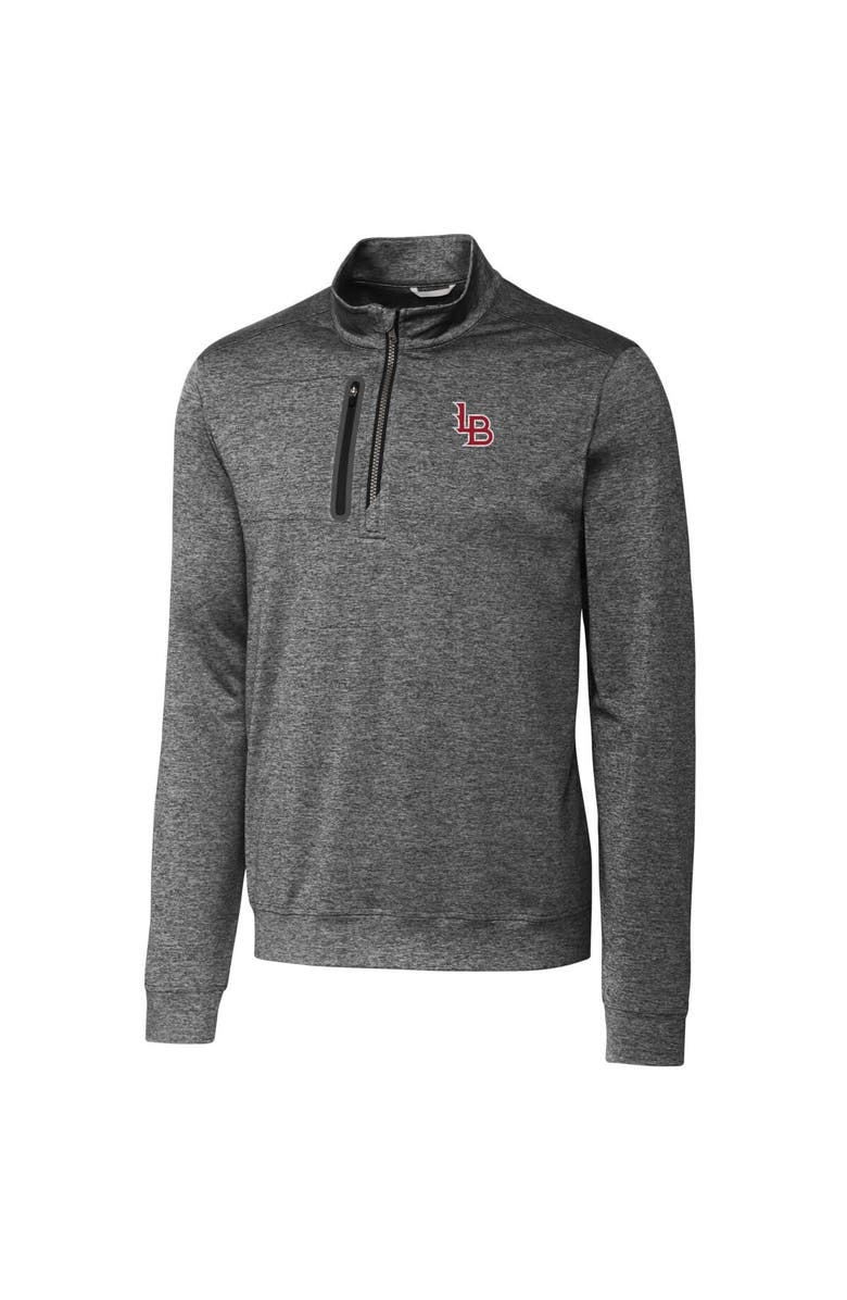 Cutter & Buck Men's Cutter & Buck  Gray Louisville Bats Big & Tall Stealth Heathered Quarter-Zip Pullover Top, Alternate, color, 