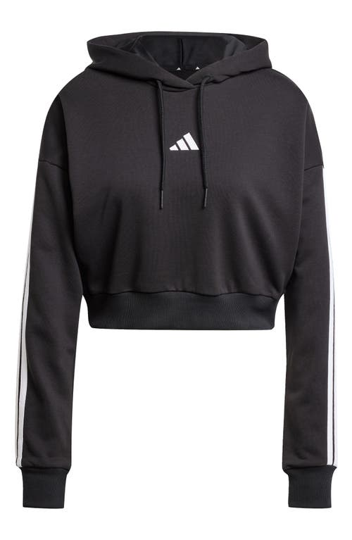Adidas Originals Adidas 3-stripes French Terry Crop Hoodie In Multi