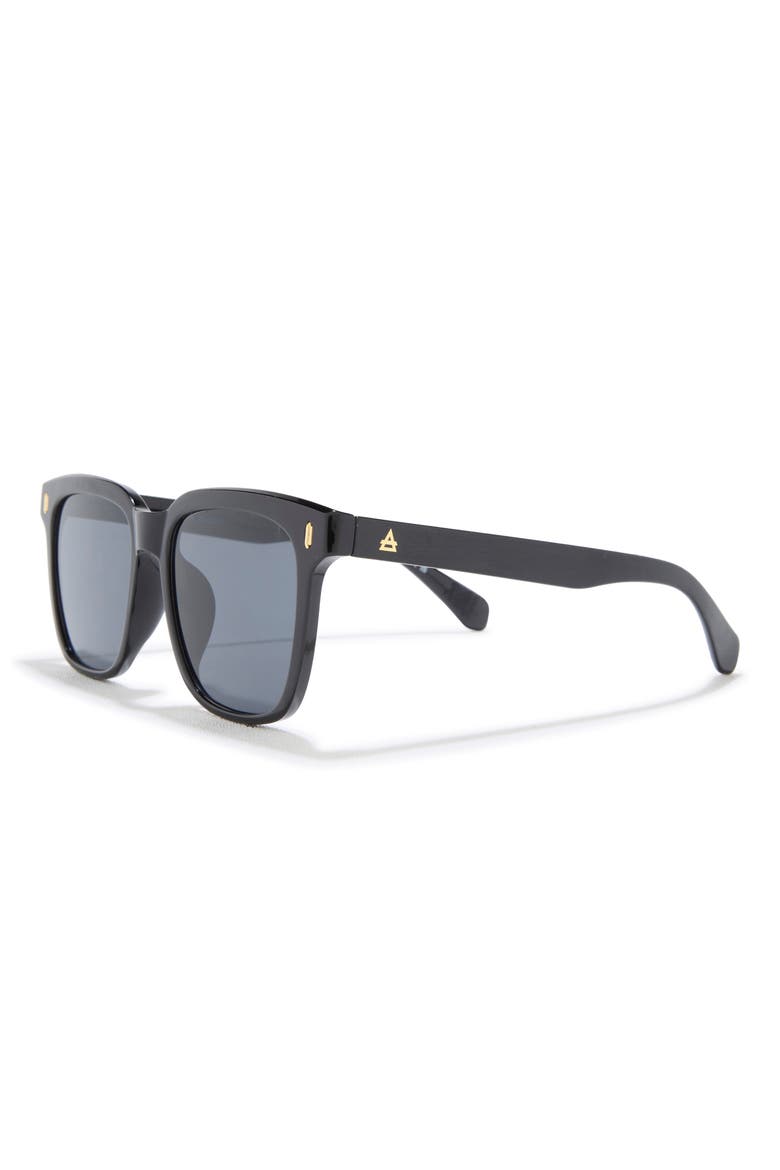 Luna 54mm Square Sunglasses, Alternate, color, BLACK / SMOKE MONO