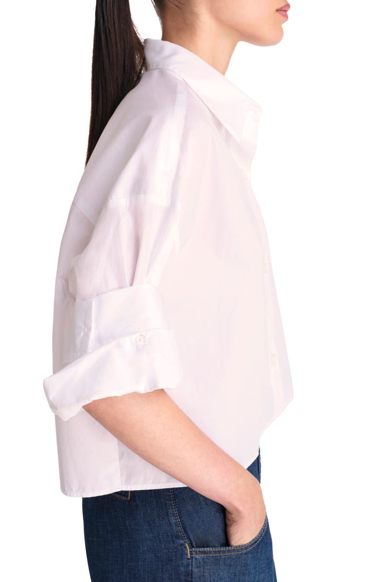 TWP Next Ex Cotton Crop Button-Up Shirt, Alternate, color, Pale Pink