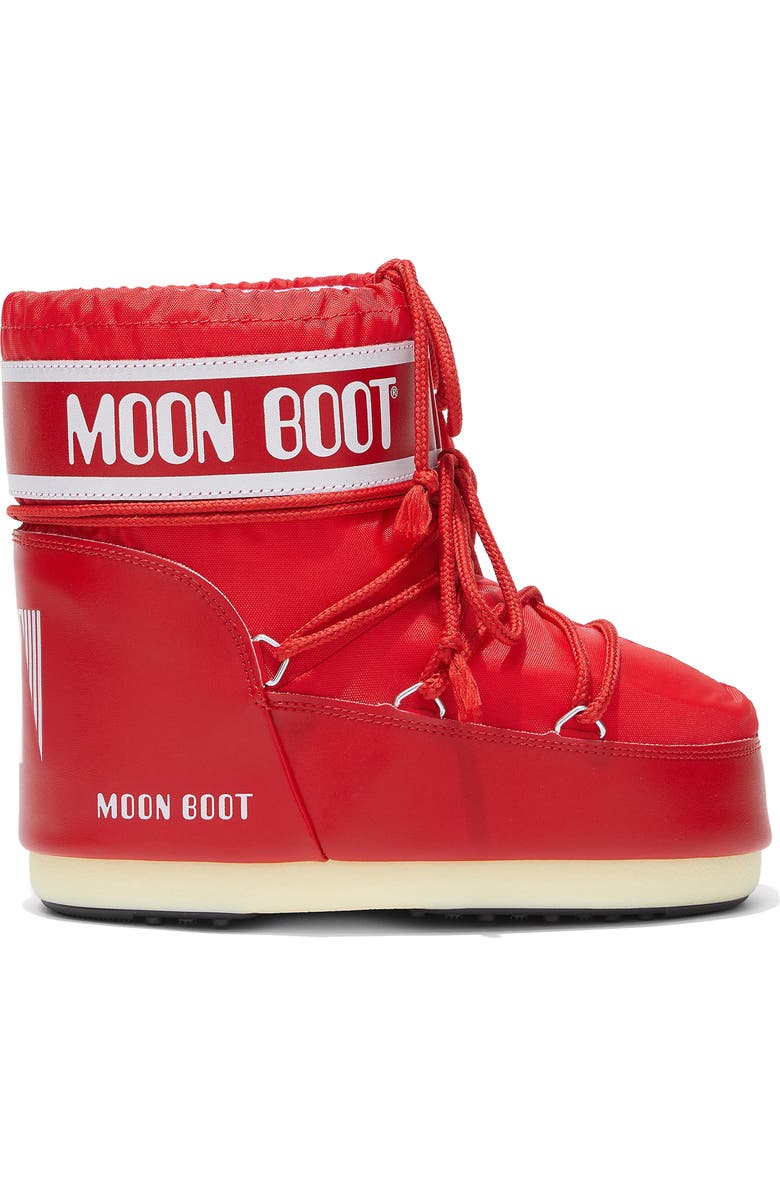Moon Boot<sup>®</sup> Classic Low 2 Water Repellent Nylon Boot, Main, color, Red/ Red