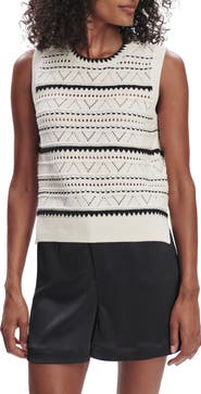 Varley Athena Pointelle Stitch Cotton Sweater Vest