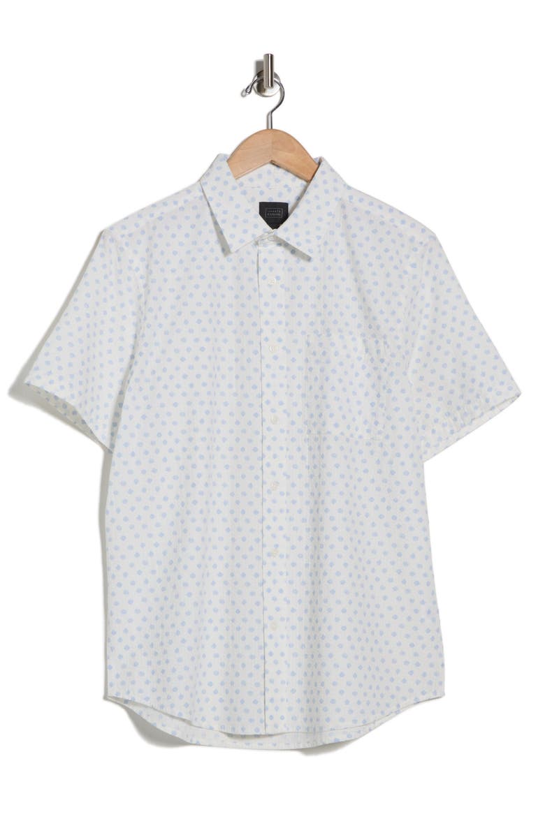 14th & Union Shell Cotton Seersucker Short Sleeve Shirt, Alternate, color, White Shells