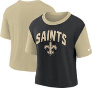 Nike Women's Nike Gold/Black New Orleans Saints High Hip Fashion T-Shirt