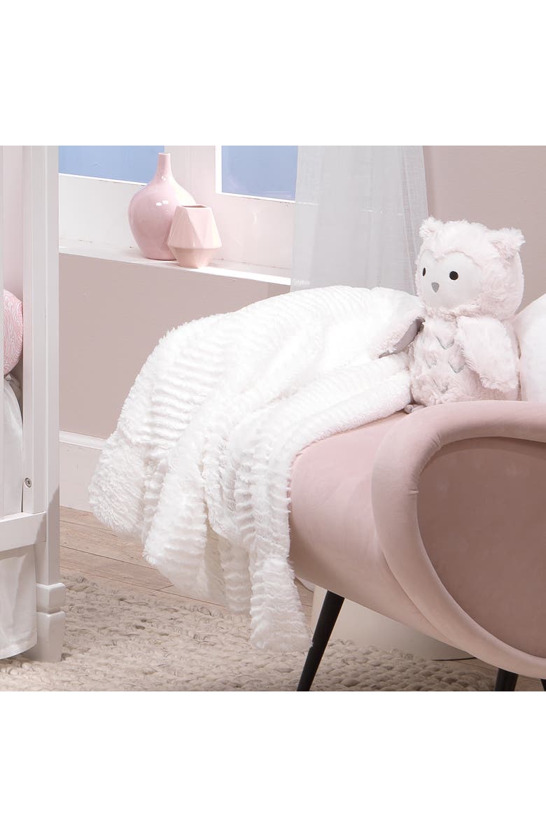 Lambs & Ivy Signature Ruffled Lux Minky/Jersey Chevron Baby Blanket, Alternate, color,