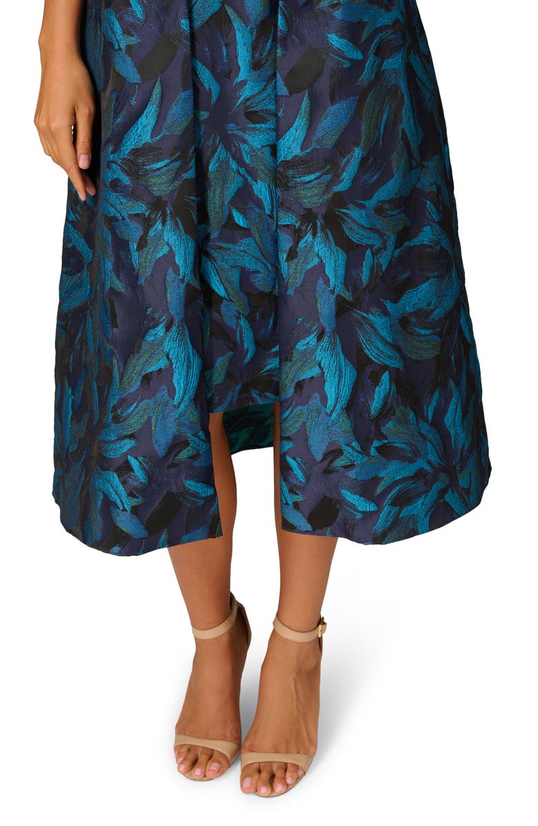 Aidan Mattox by Adrianna Papell Floral Jacquard Strapless Cocktail Dress, Alternate, color, 