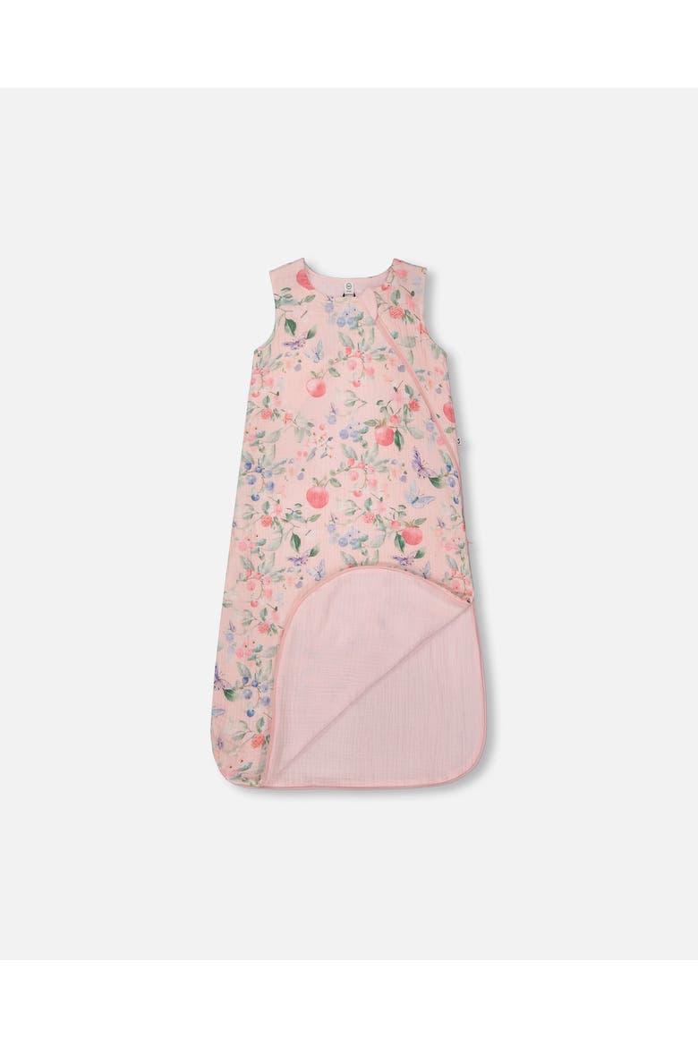 Cotton Jersey Muslin Printed Berries Sleep Sack, Alternate, color, Pink Printed Berries